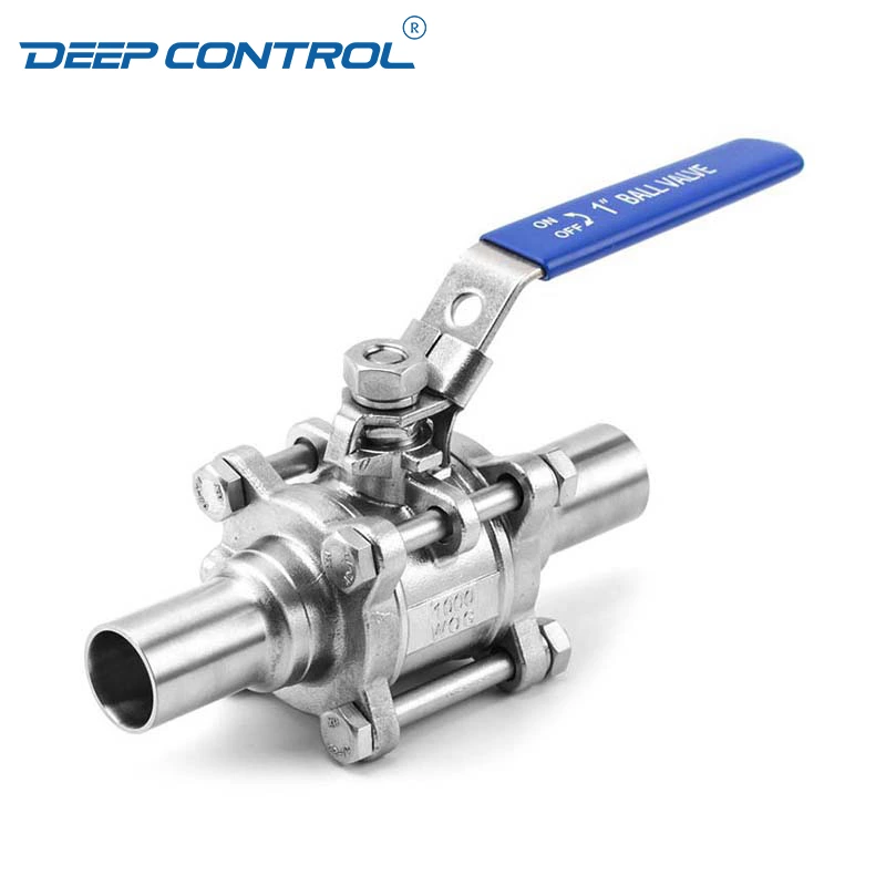 Data Center Liquid Cooling Water Hygienic Stainless Steel Encapsulated Seal FDA Pharmacy Butt-Weld 3 PCS Non-Retention Ball Valve