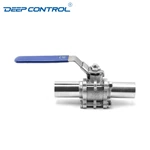 Flow of Coolant Liquid Cooling Water Sanitary Stainless Steel Three-Piece Welded Ball Valve