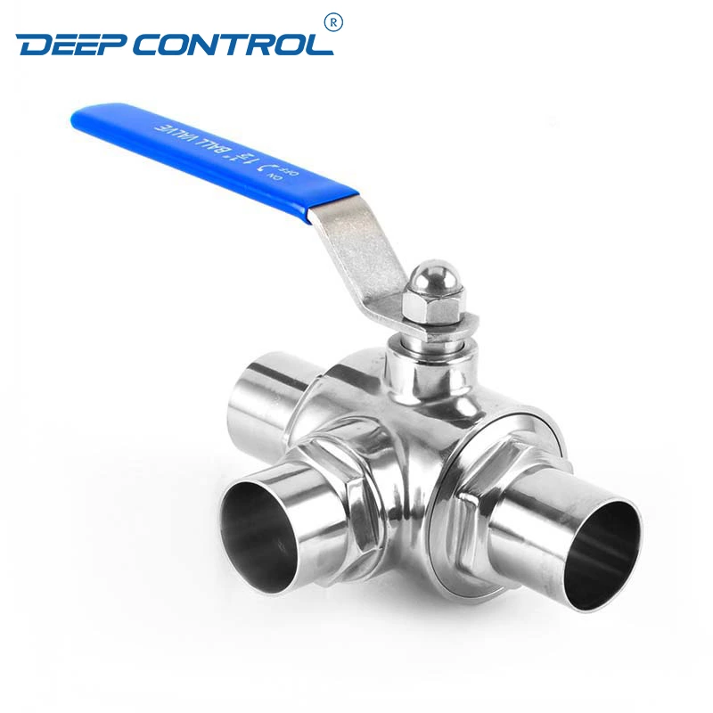Water Cooling Liquid Data Center Energy Storage Sanitary Stainless Steel Welding 3 Way Ball Valve