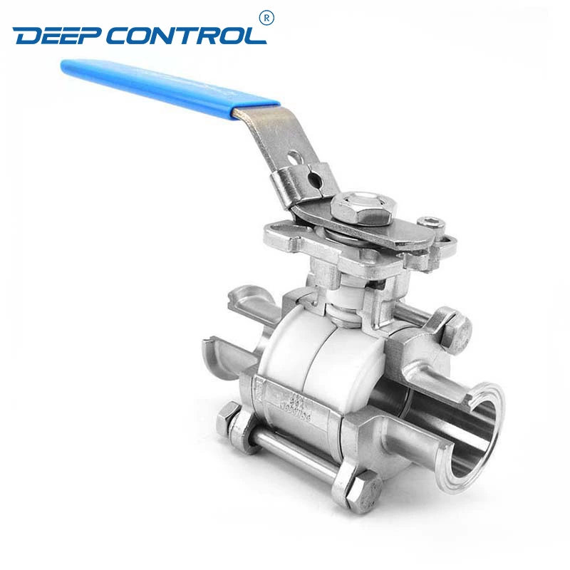 Liquid Cooling Water Leak Free Stainless Steel Hygienic Clamped Cavity Filled Seat FDA Three-Piece Ball Valve