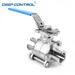 Liquid Cooling Water Leak Free Stainless Steel Hygienic Clamped Cavity Filled Seat FDA Three-Piece Ball Valve