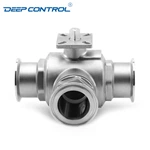 Liquid Cooling System Designs Sanitary Stainless Steel Auto Three Way Clamped Fixed Ball Valve