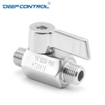 Stainless Steel SS304 SS316 NPT BSPT Male Male Thread Data Center Liquid Cooling Water Mini Ball Valve with SS Handle