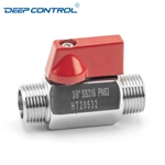 Liquid Cooling Water Prevent Leaks Stainless Steel SS304 SS316 PN63 NPT BSPT Thread Male Male Mini Ball Valve