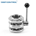 Liquid Water Cooling Data Center Hygienic Stainless Steel Three Piece Butterfly Valve