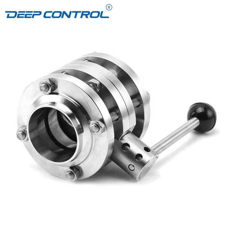Liquid Water Cooling Data Center Hygienic Stainless Steel Three Piece Butterfly Valve