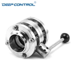 Liquid Water Cooling Data Center Hygienic Stainless Steel Three Piece Butterfly Valve
