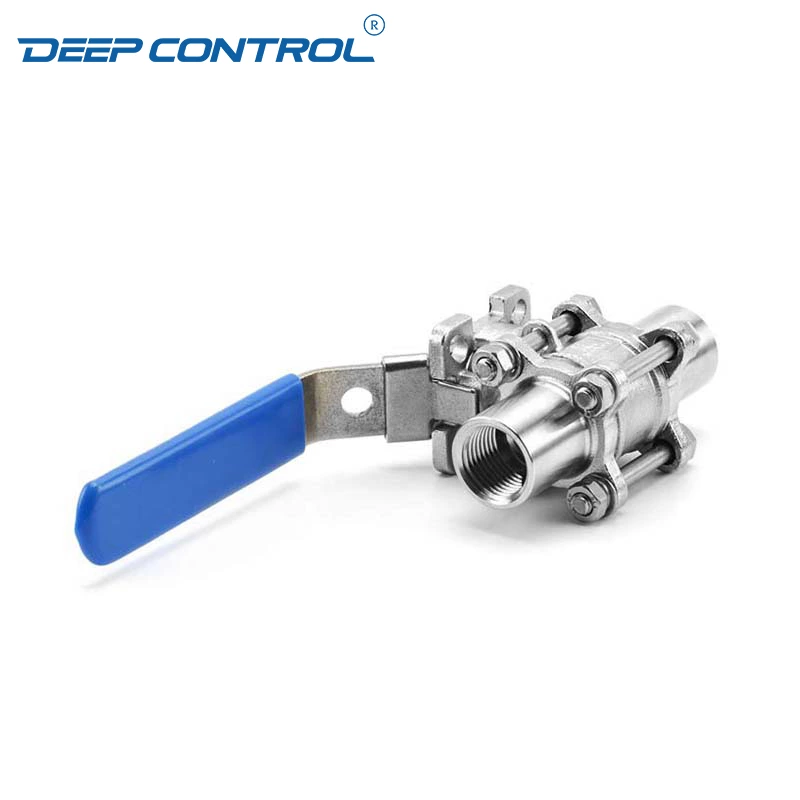 Water Cooling Liquid Data Center Hygienic Stainless Steel FDA Hygienic Female Thread Three Pieces Ball Valve