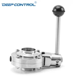 Data Center Water Cooling Zero Fluid Loss Hygienic Stainless Steel Butt-Weld Butterfly Valve with Pull Handle