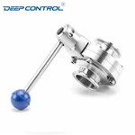 Liquid Cooling Water Design Data Center Hygienic Stainless Steel Tri-Clamp Butterfly Valve With Pull Handle