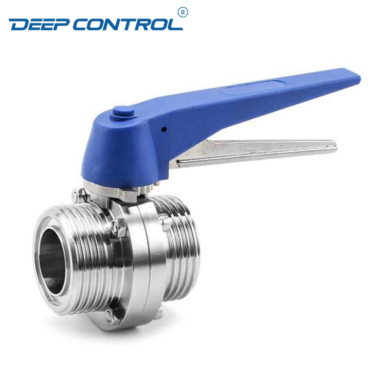 Liquid Cooling Water Data Center Hygienic Stainless Steel Thread Butterfly Valve With Plastic Handle