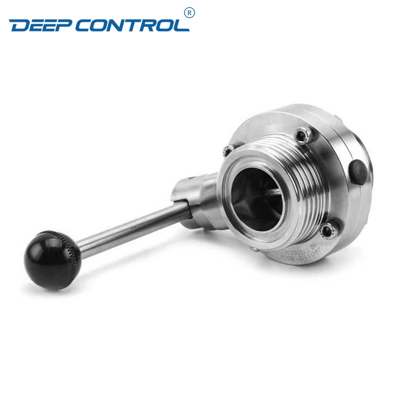 Data Center Chiller Sanitary Stainless Steel Thread Butterfly Valve with Pull Handle