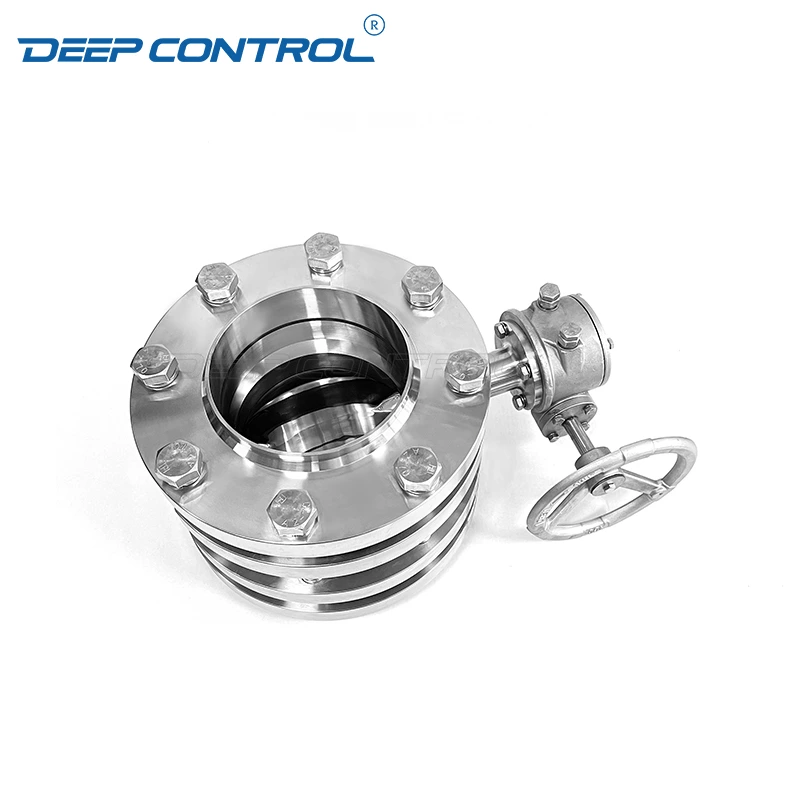 Liquid Cooling Water Data Center Free Leak Sanitary Worm Gear Operate 3 Piece Butterfly Valve
