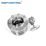 Liquid Cooling Water Data Center Free Leak Sanitary Worm Gear Operate 3 Piece Butterfly Valve