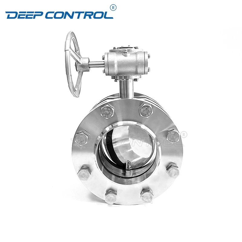 Liquid Cooling Water Data Center Free Leak Sanitary Worm Gear Operate 3 Piece Butterfly Valve