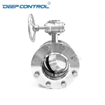 Liquid Cooling Water Data Center Free Leak Sanitary Worm Gear Operate 3 Piece Butterfly Valve