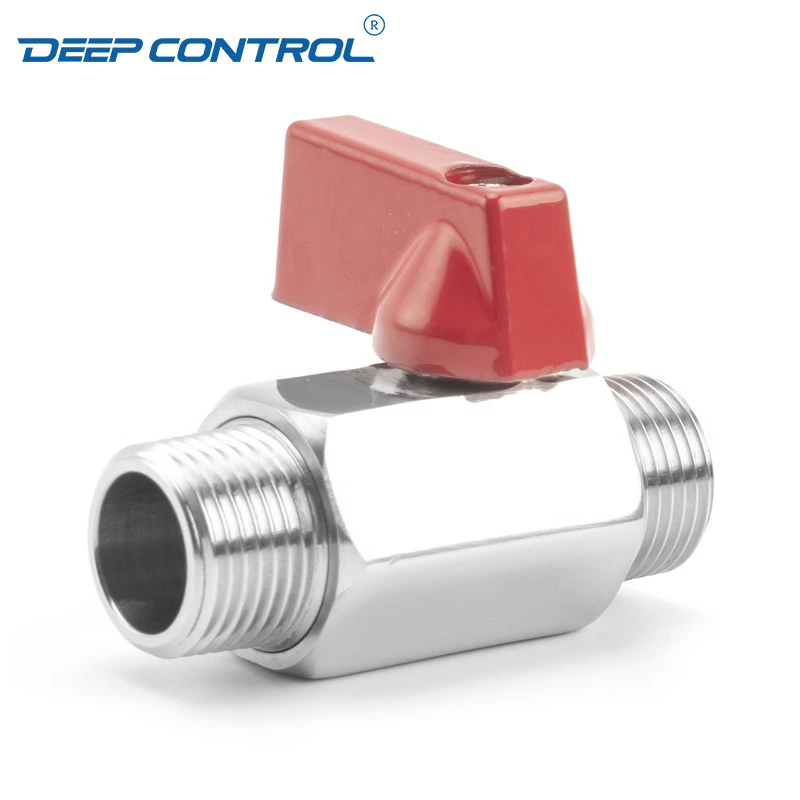 Liquid Cooling Water Prevent Leaks Stainless Steel SS304 SS316 PN63 NPT BSPT Thread Male Male Mini Ball Valve