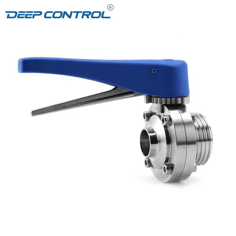Direct to Chip Liquid Cooling Sanitary Stainless Steel Thread Weld Butterfly Valve With Plastic Handle