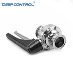 Leak Free Data Center Chiller Stainless Steel Hygienic Korea Tri-Clamp Butterfly Valve with 12 Positions Plastic Gripper Handle