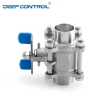 Liquid Cooling Water Leak Free Data Center Manual 3PC Hygienic SS304 SS316L Ball Valve