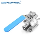 Liquid Cooling Water Leak Free Stainless Steel Hygienic Clamped Cavity Filled Seat FDA Three-Piece Ball Valve
