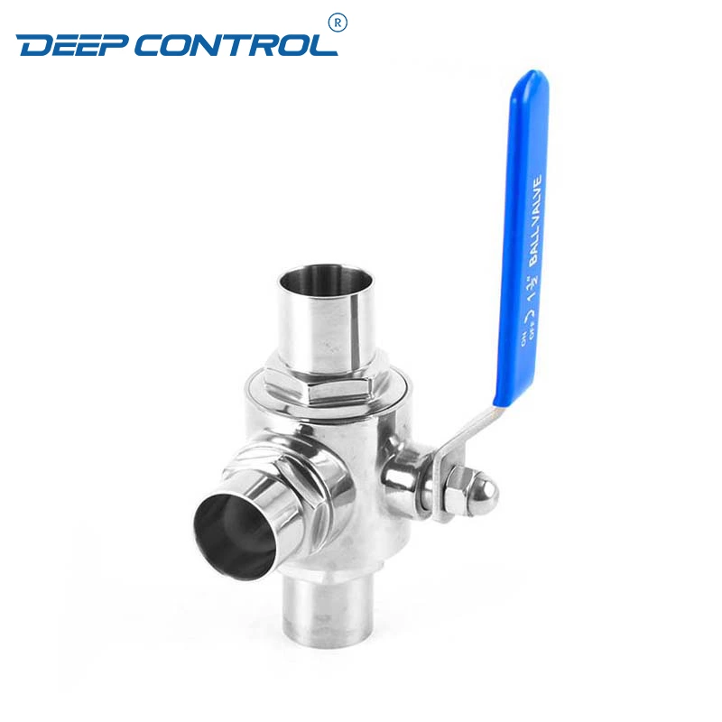 Water Cooling Liquid Data Center Energy Storage Sanitary Stainless Steel Welding 3 Way Ball Valve