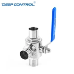 Water Cooling Liquid Data Center Energy Storage Sanitary Stainless Steel Welding 3 Way Ball Valve