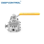 Corrosion-Resistant and Hygienic Data Center Cooling Water Sanitary Stainless Steel Tri Clamp PFA Lined Three Way Ball Valve