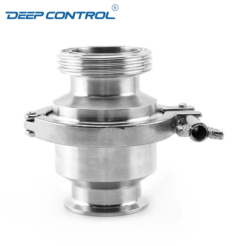 Hygienic Stainless Steel Cooling Water Data Center Clamped Male Thread No Return Valve
