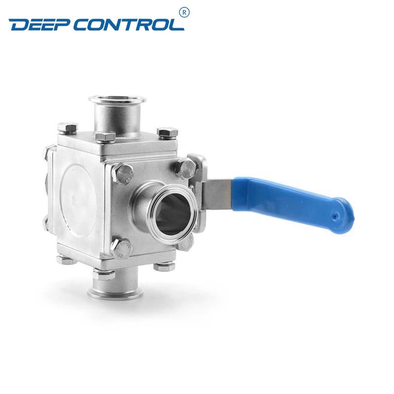 Sanitary Stainless Steel Water Cooling Liquid Data Center Encapsulated Clamped Four-Way Ball Valve