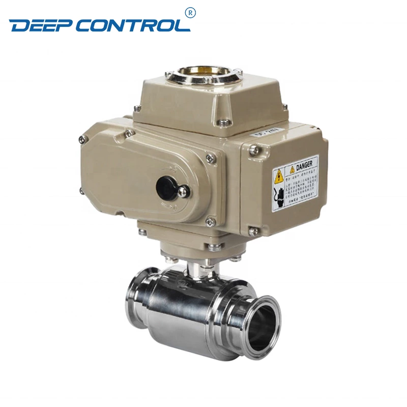 Water Cooling Liquid Data Center Stainless Steel Hygienic 2-way Tri-Clamp Ball Valve with Electric Actuator