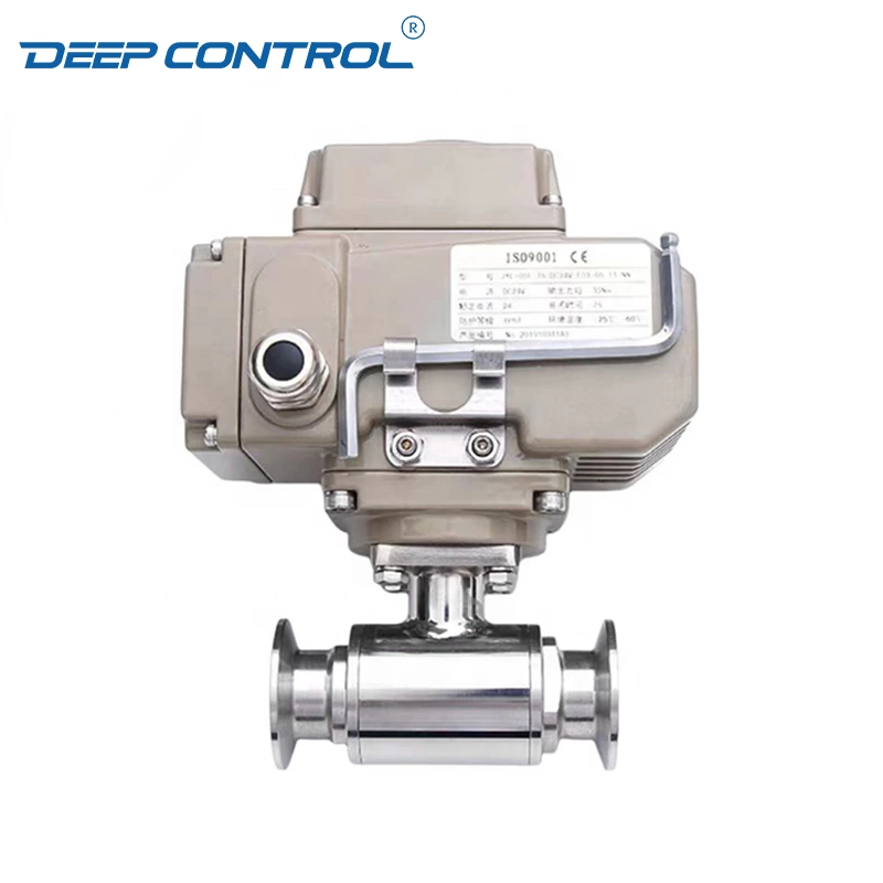 Water Cooling Liquid Data Center Stainless Steel Hygienic 2-way Tri-Clamp Ball Valve with Electric Actuator