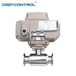 Water Cooling Liquid Data Center Stainless Steel Hygienic 2-way Tri-Clamp Ball Valve with Electric Actuator