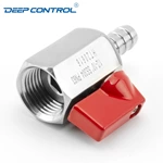 Water Cooling Liquid Data Center Stainless Steel SS304 SS316 BSPT NPT Female Hose Adapter Thread Mini Ball Valve