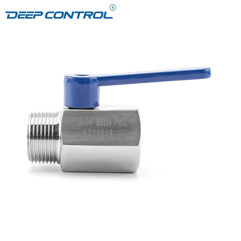 Stainless Steel Cooling Water Data Center BSPT NPT Thread Female Male Thread Mini Ball Valve with Extended Handle