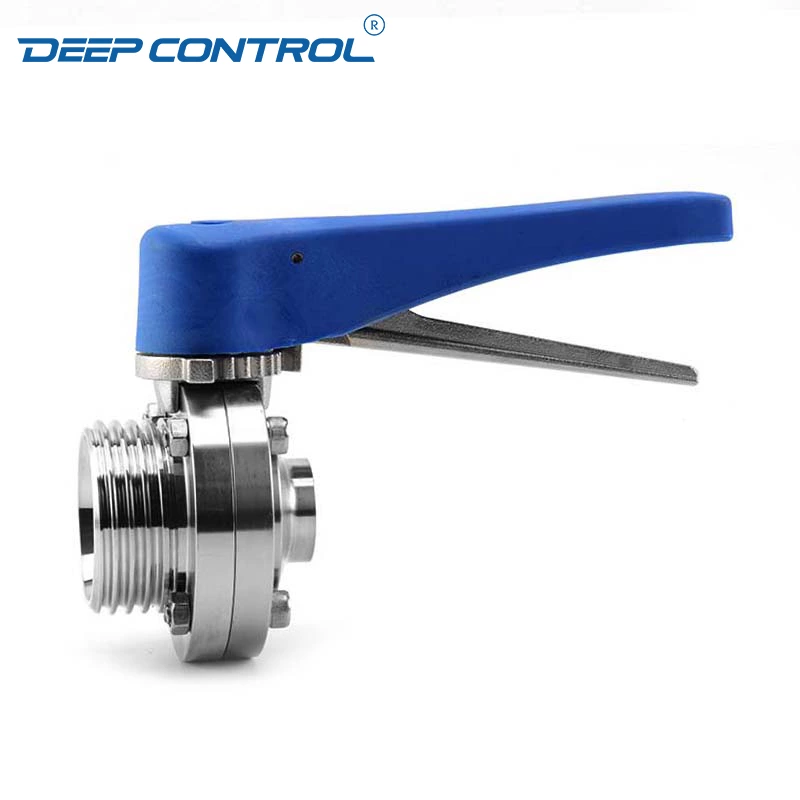 Direct to Chip Liquid Cooling Sanitary Stainless Steel Thread Weld Butterfly Valve With Plastic Handle