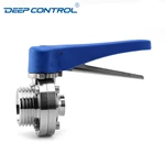 Direct to Chip Liquid Cooling Sanitary Stainless Steel Thread Weld Butterfly Valve With Plastic Handle