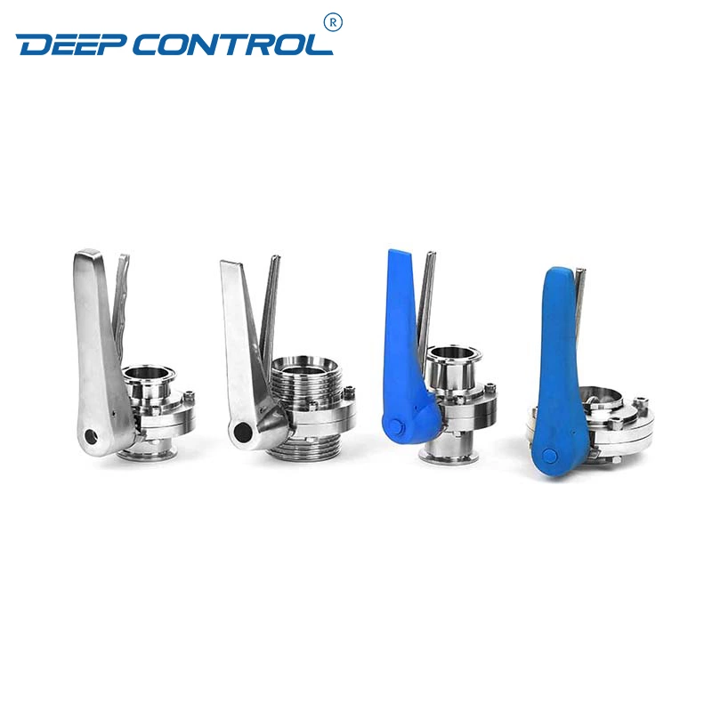 Data Center Cooling Water Leak Free Sanitary Stainless Steel Butterfly Valve With Gripper Handle