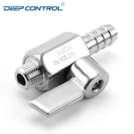 Water Cooling Liquid Data Center SS304 SS316 SS Handle NPT BSPT Thread Male Hose Rubber Adapter Stainless Steel Mini Ball Valve