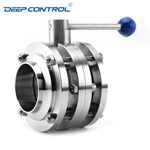 Liquid Water Cooling Data Center Hygienic Stainless Steel Three Piece Butterfly Valve