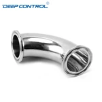 Hygienic Data Center Liquid Cooling Water Sanitary 90 Degree SMS DIN 3A BS AS Bend Tri Clamp Clamped Elbow With Mirror Polish