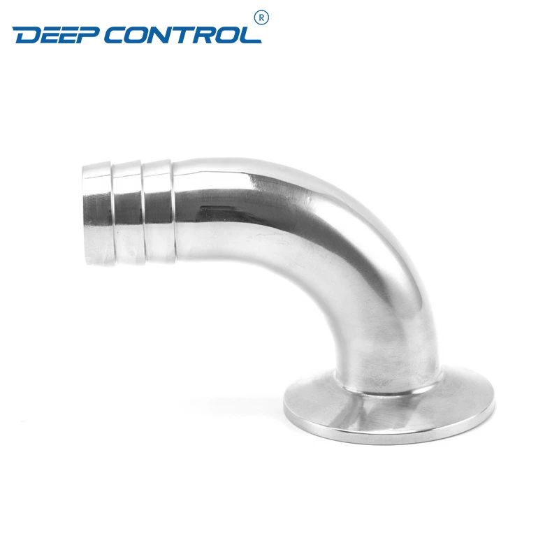 Data Center Liquid Cooling Water Sanitary Stainless Steel 90 Degree Elbow Tri Clamp Rubber Hose Barb Adapter