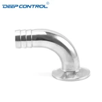 Data Center Liquid Cooling Water Sanitary Stainless Steel 90 Degree Elbow Tri Clamp Rubber Hose Barb Adapter