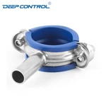 Hygienic Water Cooling Data Center Sanitary Stainless Steel Welding Heavy Duty Pipe Holder with Blue Rubber Insert