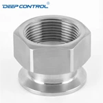 Liquid Cooling Water Energy Storage Sanitary Stainless Steel Hygienic Hexagon BSP NPT Thread Female Ferrule Clamp Adapter