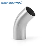 Cooling Water Liquid Data Center Hygienic Stainless Steel 3A SMS DIN AS BS 45 Degree Bend Welding Long Elbow