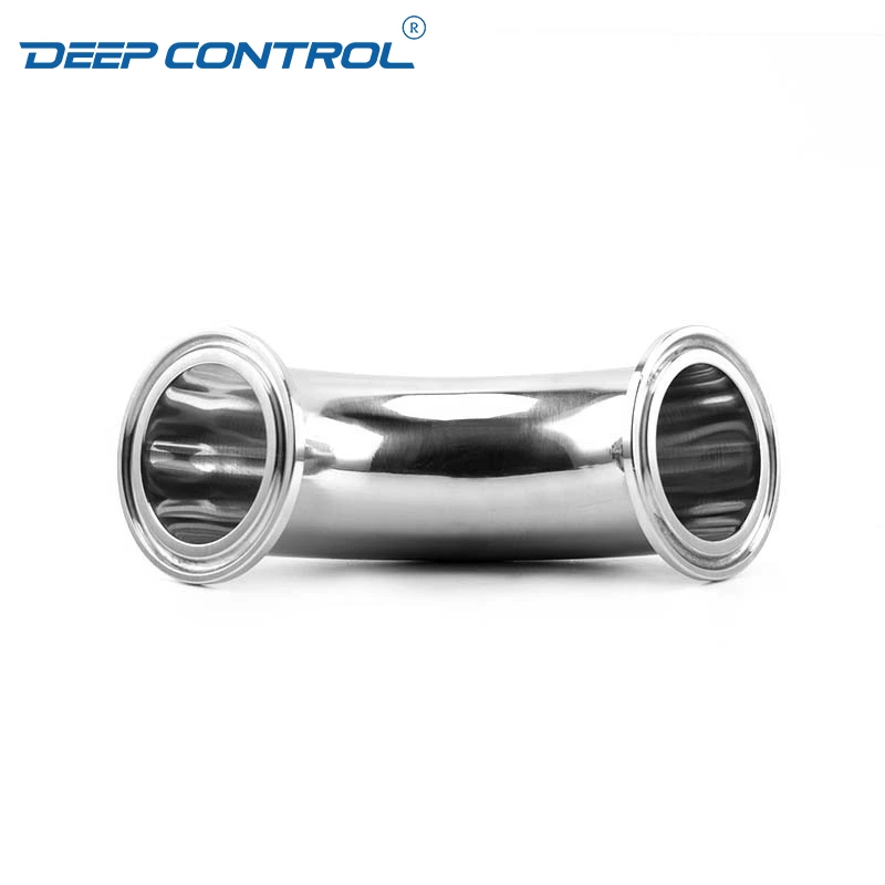 Hygienic Data Center Liquid Cooling Water Sanitary 90 Degree SMS DIN 3A BS AS Bend Tri Clamp Clamped Elbow With Mirror Polish