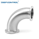 Data Center Liquid Cooling Water Hygienic Stainless Steel 90 Degree Bend 3A SMS DIN AS BS Tri Clamp Elbow