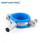 Data Center Liquid Cooling Water Hygienic Stainless Steel Weld TH6 Pipe Hanger With Blue Rubber Insert