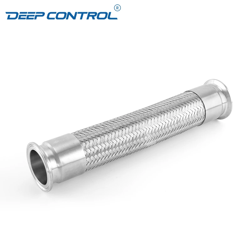 Water Cooling Liquid Data Center Stainless Steel Tri-clamp Braided Flexible Bellow Metal Hose With Ferrule End